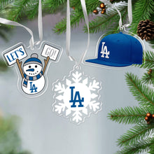 Load image into Gallery viewer, MLB Los Angeles Dodgers Acrylic Ornament 3-Pack World Series 2024