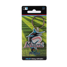 Load image into Gallery viewer, MLB Miami Marlins 3D Metal Keychain Packaging
