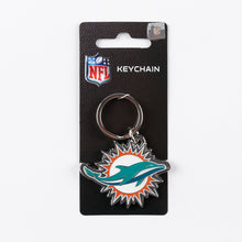 Load image into Gallery viewer, NFL Miami Dolphins 3D Metal Keychain Packaging