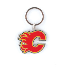 Load image into Gallery viewer, NHL Calgary Flames 3D Metal Keychain