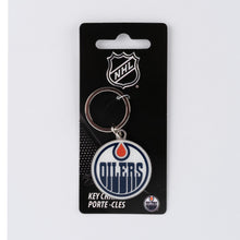 Load image into Gallery viewer, NHL Edmonton Oilers 3D Metal Keychain Packaging