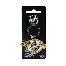Load image into Gallery viewer, NHL Nashville Predators 3D Metal Keychain Packaging