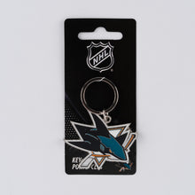 Load image into Gallery viewer, NHL San Jose Sharks 3D Metal Keychain Packaging