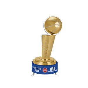 NBA Detroit Pistons Championship Larry O'Brien Trophy Acrylic Plaque