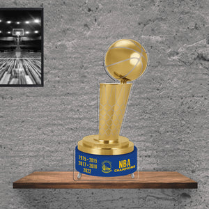 NBA Golden State Warriors Championship Larry O'Brien Trophy Acrylic Plaque