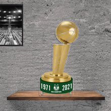 Load image into Gallery viewer, NBA Milwaukee Bucks Championship Larry O&#39;Brien Trophy Acrylic Plaque