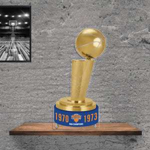 NBA New York Knicks Championship Larry O'Brien Trophy Acrylic Plaque