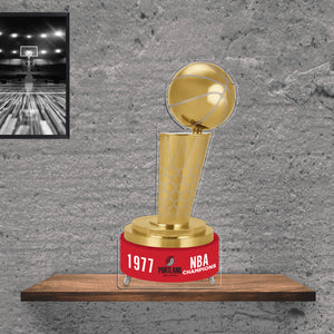 NBA Portland Trailblazers Championship Larry O'Brien Trophy Acrylic Plaque