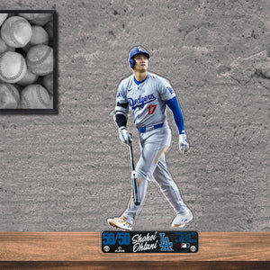 MLB Los Angeles Dodgers Shohei Ohtani 50/50 Batting Acrylic Player Standee