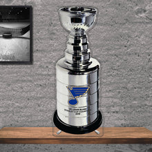 Load image into Gallery viewer, NHL St. Louis Blues Replica Stanley Cup Championship Trophy Acrylic Plaque 2019