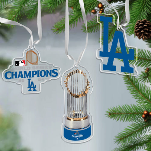 MLB Los Angeles Dodgers Acrylic Ornament 3-Pack