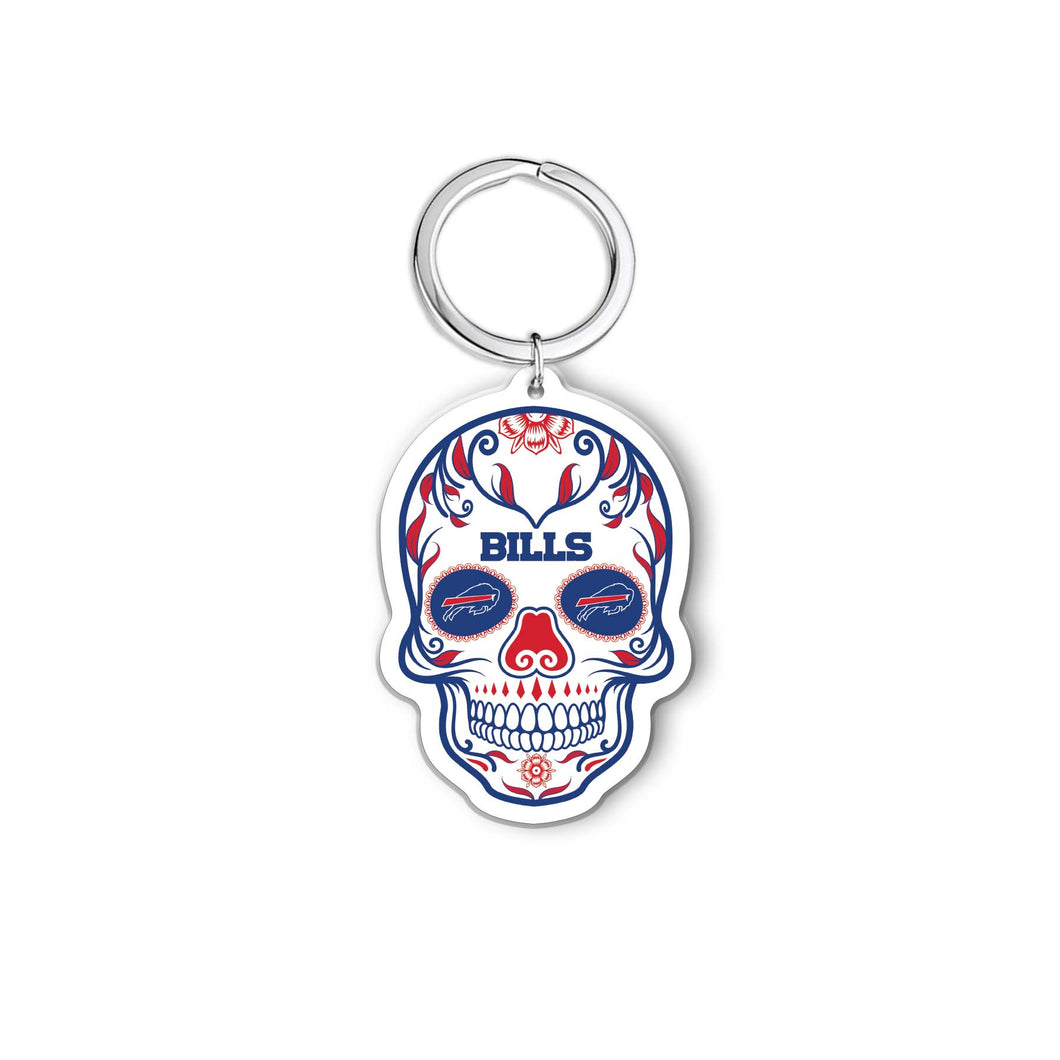 NFL Buffalo Bills Acrylic Día De Los Muertos Skull Keychain