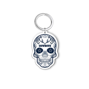 NFL Dallas Cowboys Acrylic Día De Los Muertos Skull Keychain