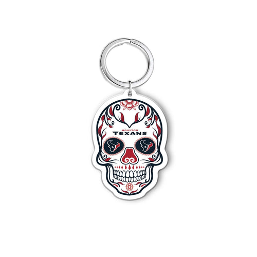 NFL Houston Texans Acrylic Día De Los Muertos Skull Keychain