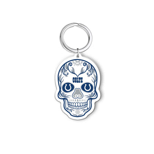 NFL Indianapolis Colts Acrylic Día De Los Muertos Skull Keychain