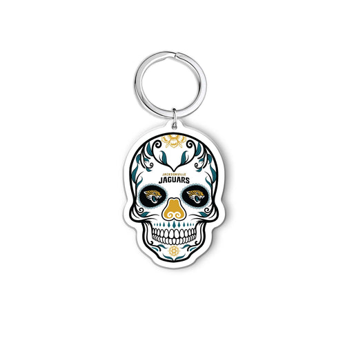 NFL Jacksonville Jaguars Acrylic Día De Los Muertos Skull Keychain