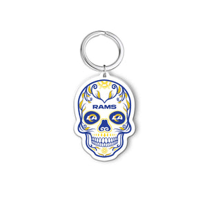 NFL Los Angeles Rams Acrylic Día De Los Muertos Skull Keychain