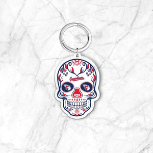 MLB Cleveland Guardians Acrylic Día De Los Muertos Skull Keychain