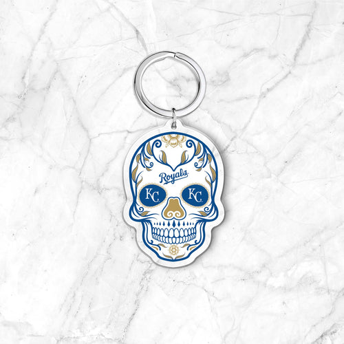 MLB Kansas City Royals Acrylic Día De Los Muertos Skull Keychain