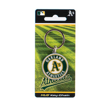 Load image into Gallery viewer, MLB Oakland Athletics 3D Metal Keychain Packaging