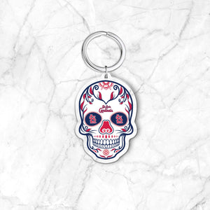 MLB St. Louis Cardinals Acrylic Día De Los Muertos Skull Keychain