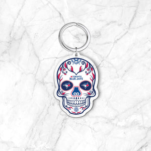 MLB Toronto Blue Jays Acrylic Día De Los Muertos Skull Keychain