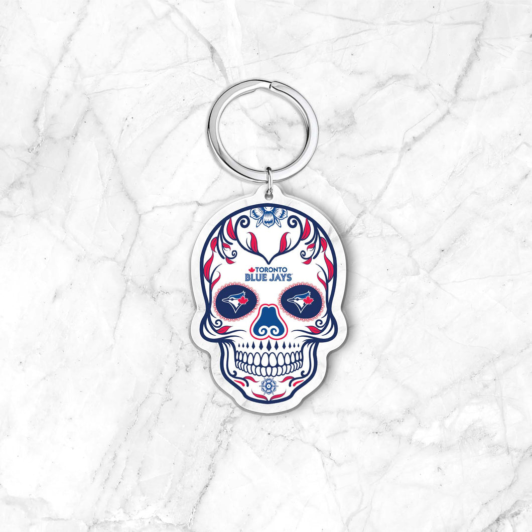 MLB Toronto Blue Jays Acrylic Día De Los Muertos Skull Keychain