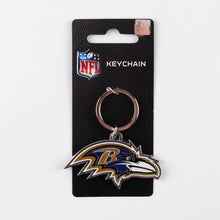 Load image into Gallery viewer, NFL Baltimore Ravens 3D Metal Keychain Packaging