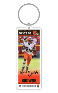 NFL Cleveland Browns Nick Chubb Acrylic Player Keychain