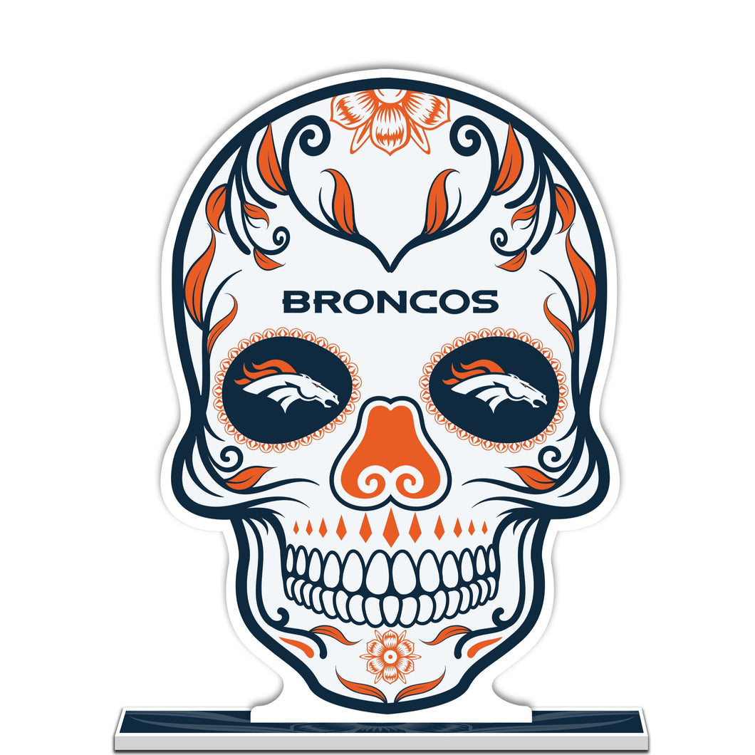 NFL Denver Broncos Día De Los Muertos Skull Standee