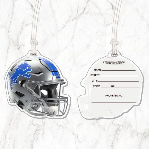 NFL Detroit Lions Acrylic Helmet Luggage Tag
