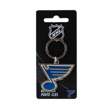Load image into Gallery viewer, NHL St. Louis Blues 3D Metal Keychain Packaging