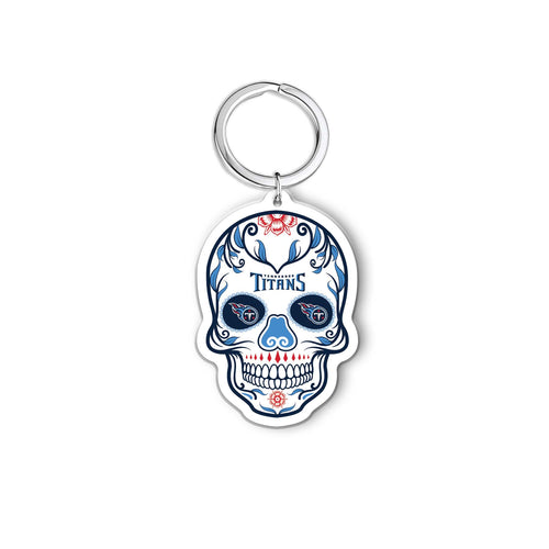 NFL Tennessee Titans Acrylic Día De Los Muertos Skull Keychain